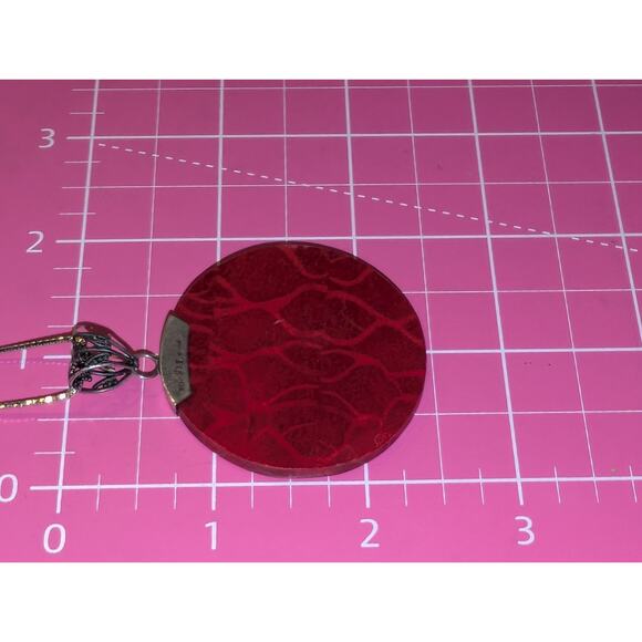 Vtg 925 Sterling Silver Bali Design Red Sponge Coral Pendant Box Chain Necklace - Picture 6 of 10
